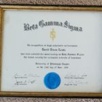 Beta Gamma Sigma Certificate membership