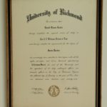 Univ of Richmond JD diploma